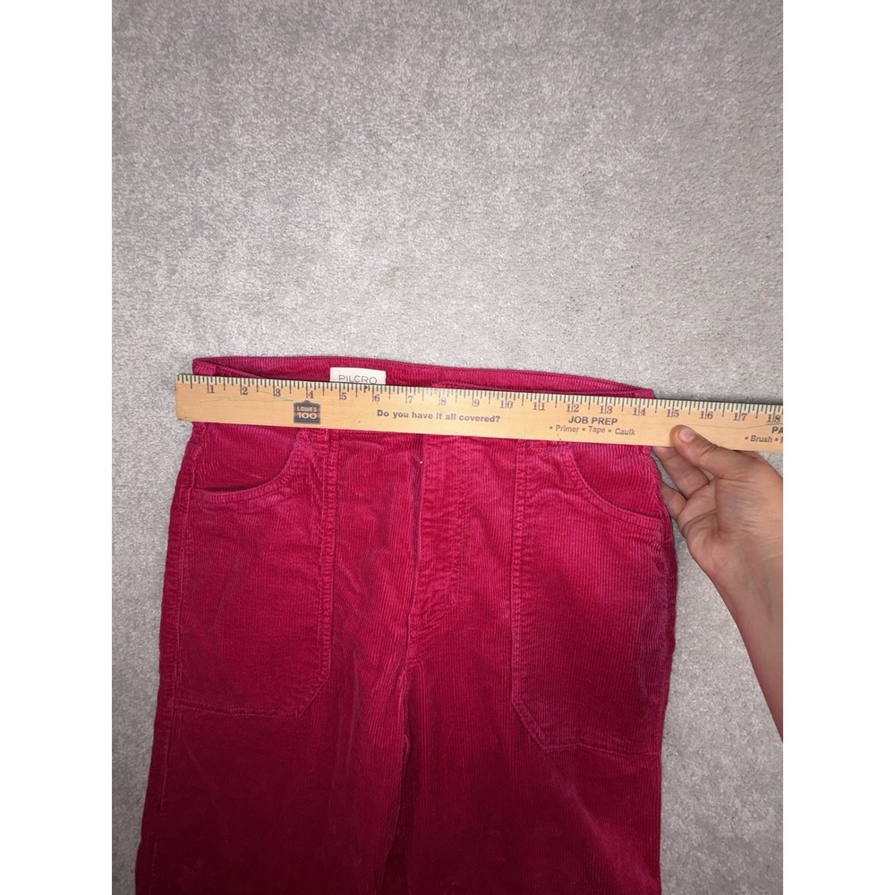 pilcro wide leg crop (29in Inseam) pink corduroy pants raw hem 27 - Picture 7 of 9